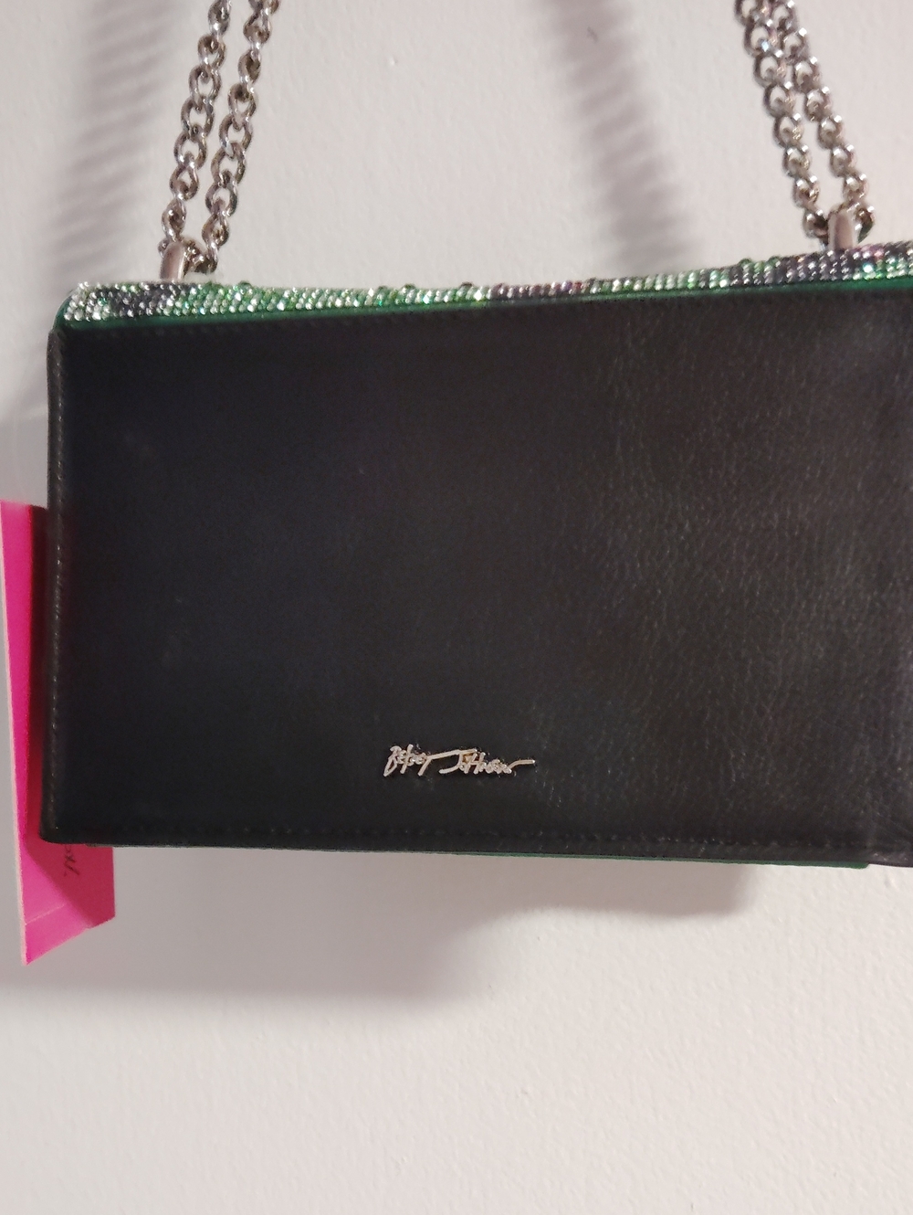 Betsey Johnson Witch Hat Crystal Embellished Green Crossbody Bag - Picture 5 of 8